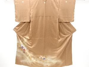 リサイクル　松に時代人物模様五つ紋色留袖(比翼付き)